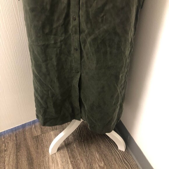 AllSaints Anya Green Shirt Dress Buttoned Sz L - Picture 5 of 9